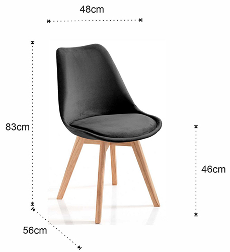 Dimensions de la chaise Kiki Soft Tomasucci