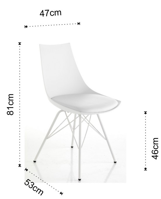 Dimensions of the Kiki Chair by Tomasucci