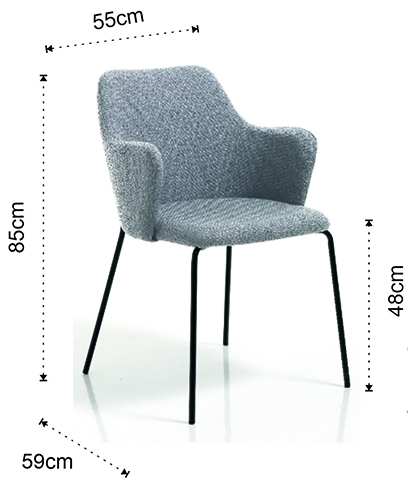 Dimensions du fauteuil Sonia Tomasucci