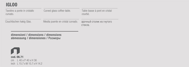 Tavolino Igloo Bontempi Casa 06.71 misure