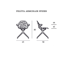 chair Pelota Armchair Spider Casprini dimensions