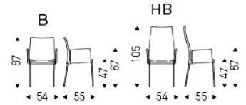 Sedia Anna Cattelan Italia con braccioli dimensioni e misure