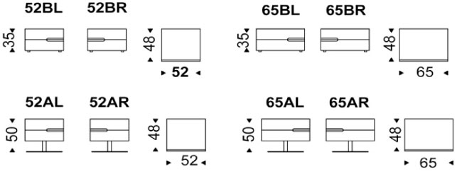 Ciro Nachttisch Cattelan Italia Abmessungen und Größen