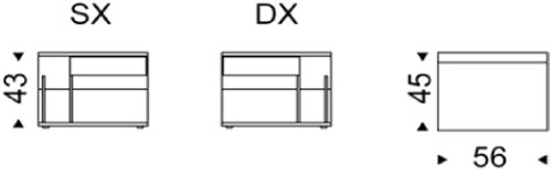 Comodino Club Cattelan Italia dimensioni e misure