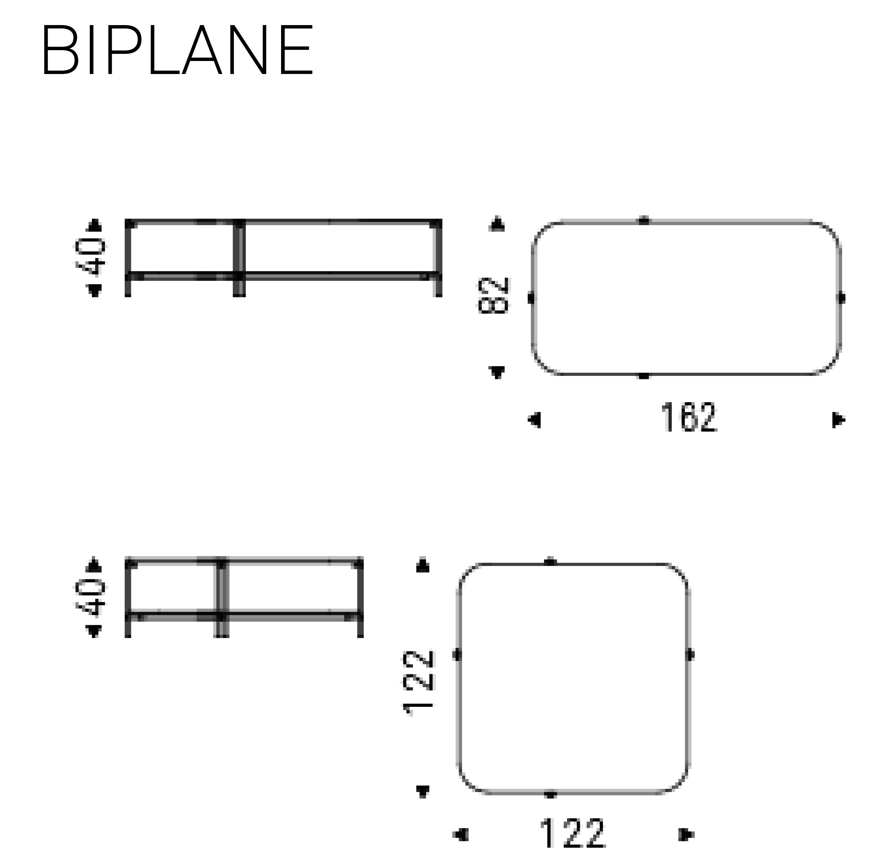 Table basse Biplane Cattelan Italia dimensions