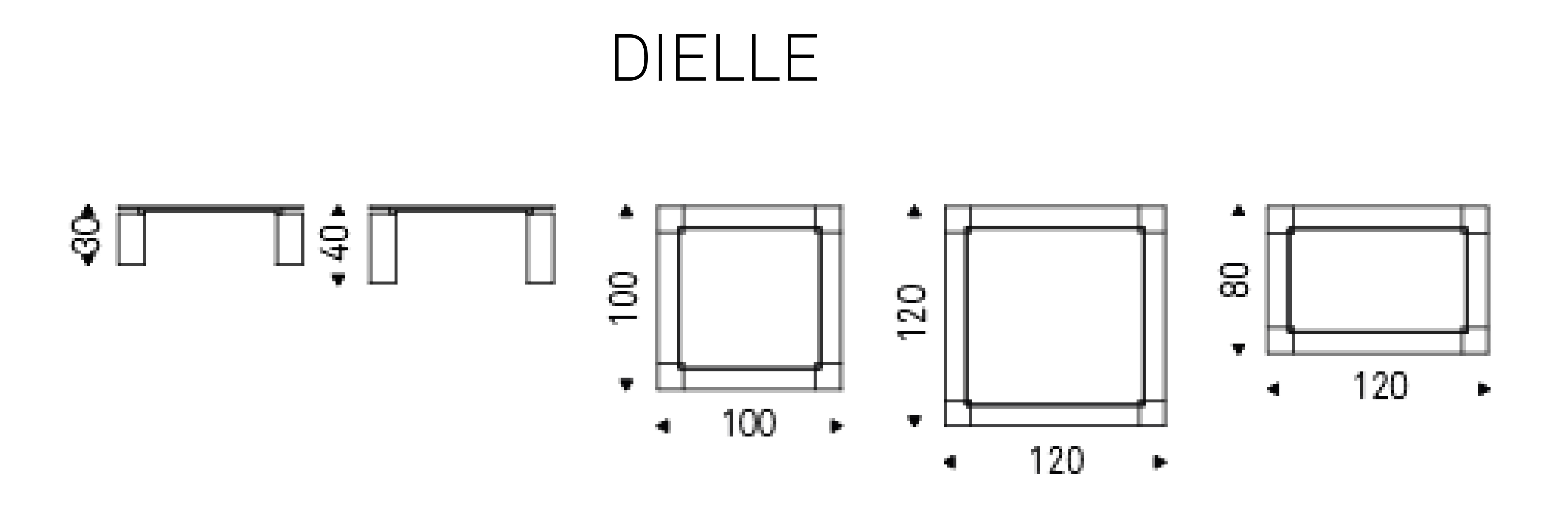 Coffee table Dielle Cattelan Italia dimensions