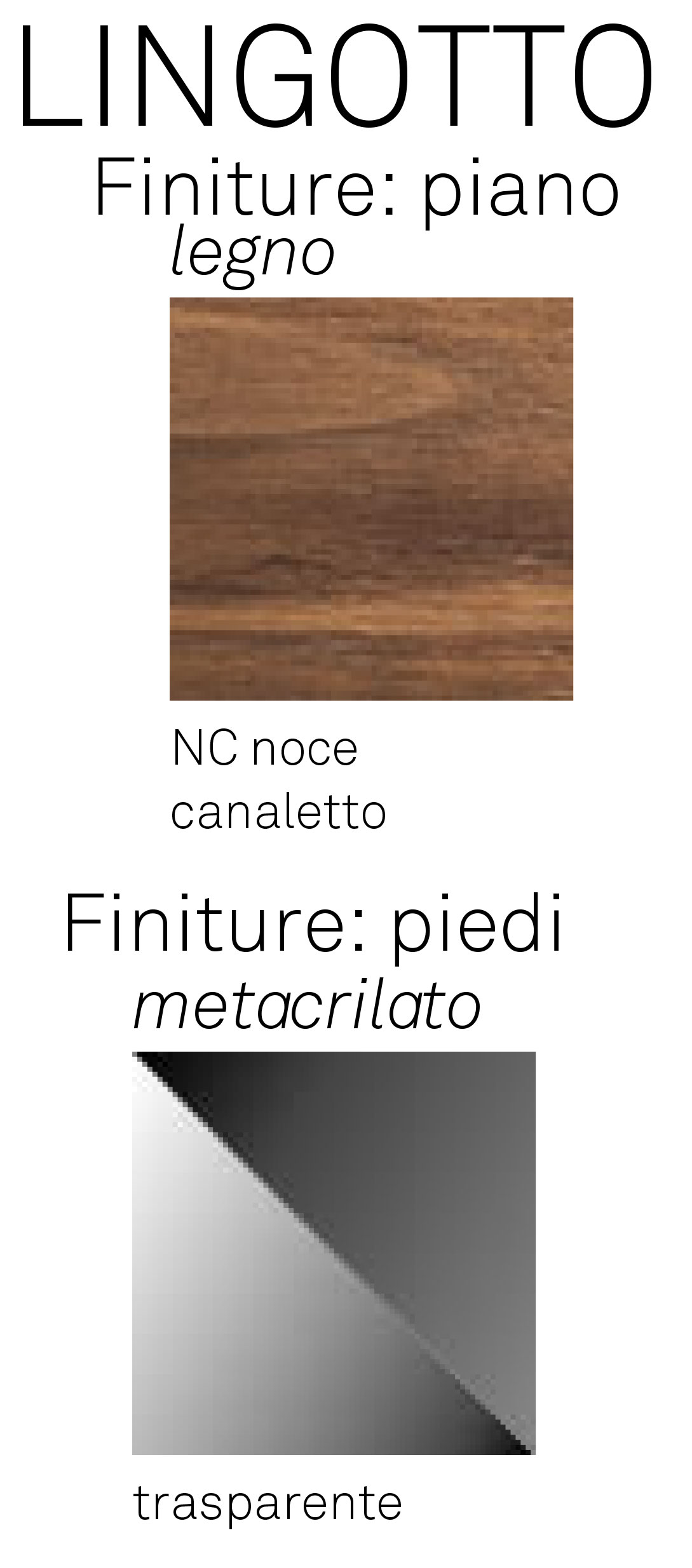 Tavolino Lingotto Cattelan Italia finiture
