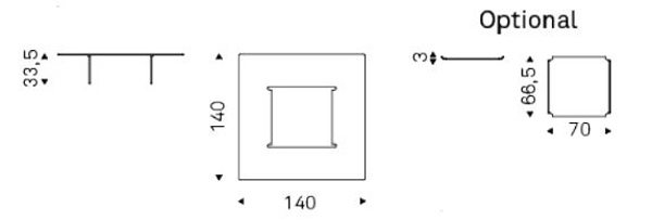 Table basse Carrè Cattelan Italia dimensions