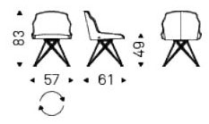 Chaise Flaminia Cattelan Italia dimensions