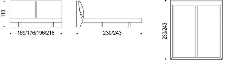 Lit Lukas Cattelan Italia dimensions et mesures