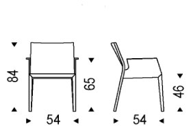 Chaise Margot Cattelan Italia avec accoudoirs dimensions