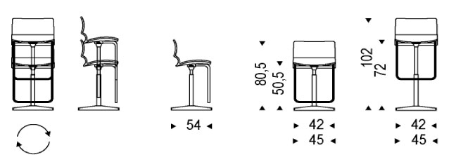 Tabouret Vito X Cattelan Italia dimensions