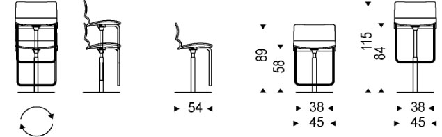 Sgabello Vito Cattelan Italia dimensioni e misure