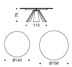 Tavolo Eliot Keramik Round Cattelan Italia dimensioni e misure
