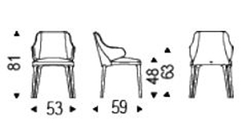 chaise cattelan italia wanda dimensions