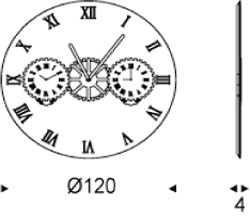 Miroir horloge Times Cattelan Italia dimensions et mesures