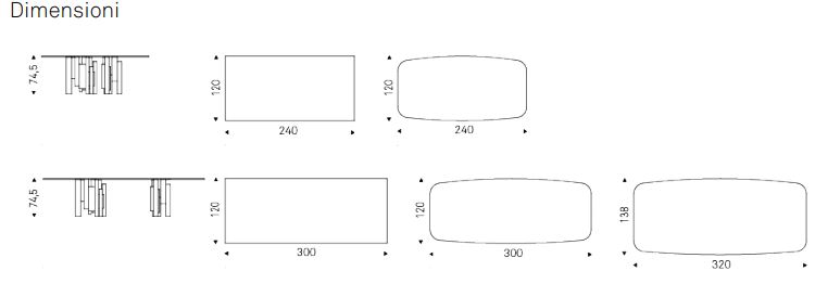 Tavolo Skyline Keramik Cattelan Italia misure