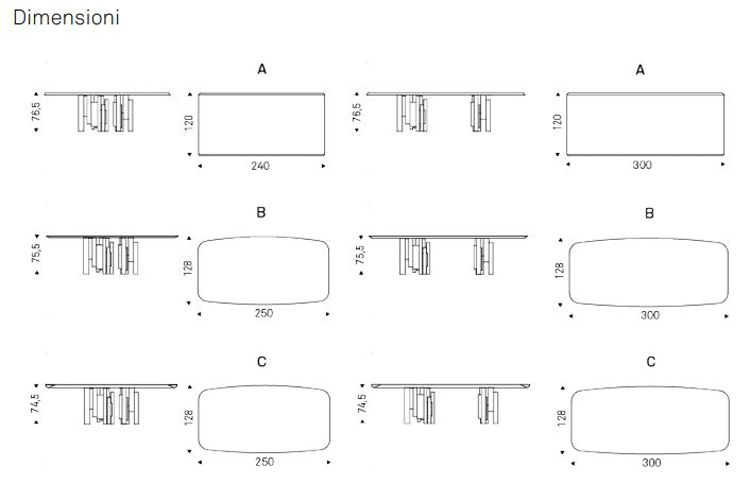 Tavolo Skyline Wood Cattelan Italia misure