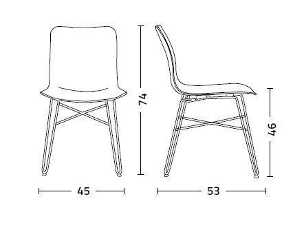 Maße des Stuhls dandy iron