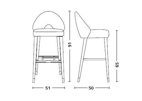 Colico Diana.f.ss stool dimensions