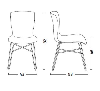 Colico Rapper chair measurements