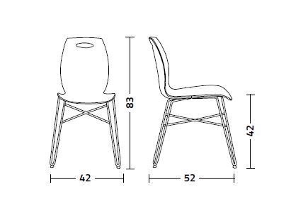 dimensions of chair bip iron colico