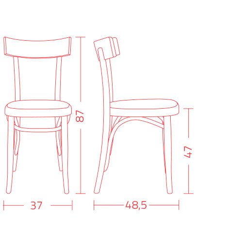 Dimensions de la chaise modèle Brera Colico