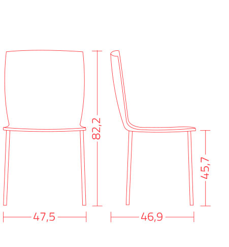 Dimensions of the Colico Rap Chair