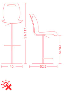 Colico Bip.ss Stool Measurements