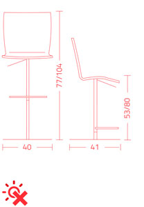 sgabello colico modello hip ss misure