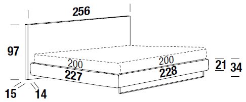 Bowie Felis bed measurements 200 cm