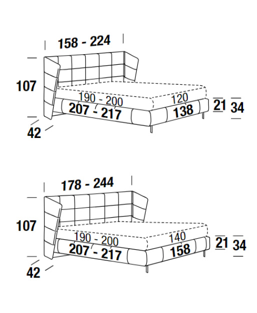 dimensions of Gaber Felis bed