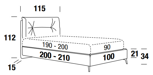 letto felis scotty compact singolo misure