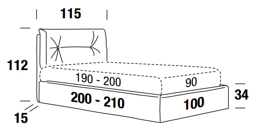 letto felis scotty compact singolo misure