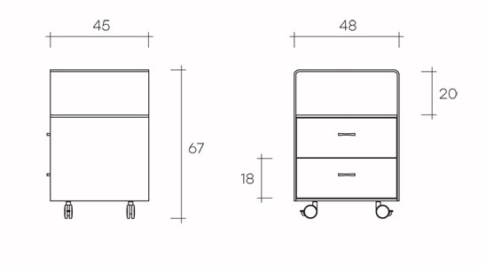 drawer unit fiam model rialto cassettiera sizes