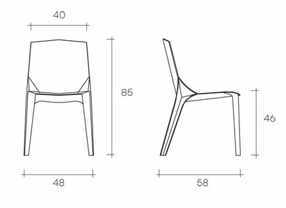 chair fiam model callas sizes