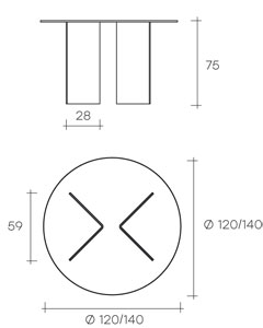 table fiam model corner sizes