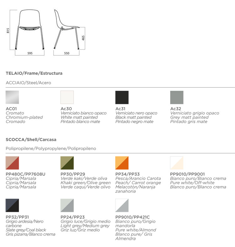 Pure Loop Binuance 4 Legs Chair Infiniti Design sizes and finishes