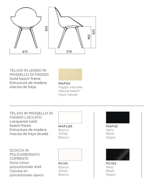 Cookie Wooden Legs Stuhl Infiniti Design Größen und Ausführungen