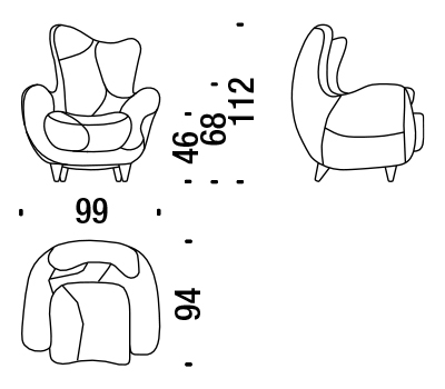 fauteuil moroso alessandra dimensions