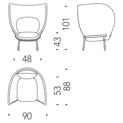 fauteuil moroso armada dimensions