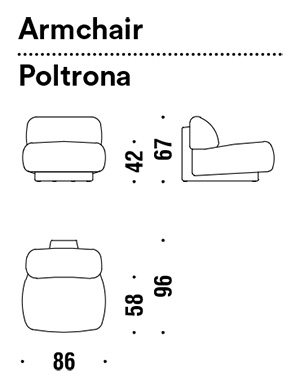 fauteuil moroso gogan dimensions