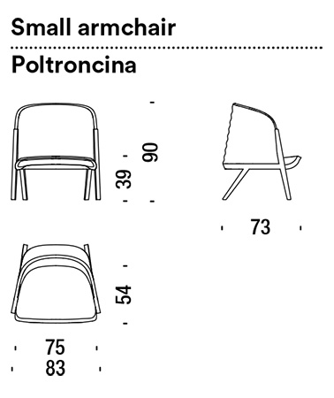 armchair moroso mafalda dimensions