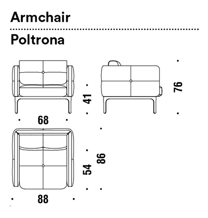 fauteuil moroso modernista dimensions