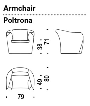 fauteuil moroso panna chair dimensions