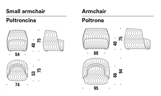 fauteuil redondo moroso dimensions