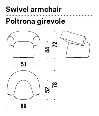 fauteuil ruff moroso dimensions