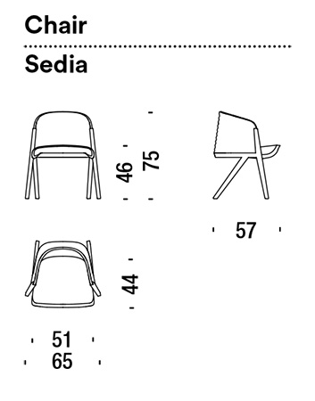 chaise moroso mafalda dimensions