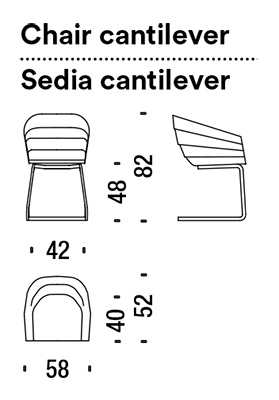Cantilever Rift Moroso Chair dimensions