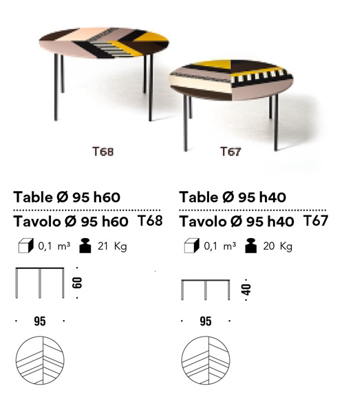misure tavolino moroso fishbone tondo